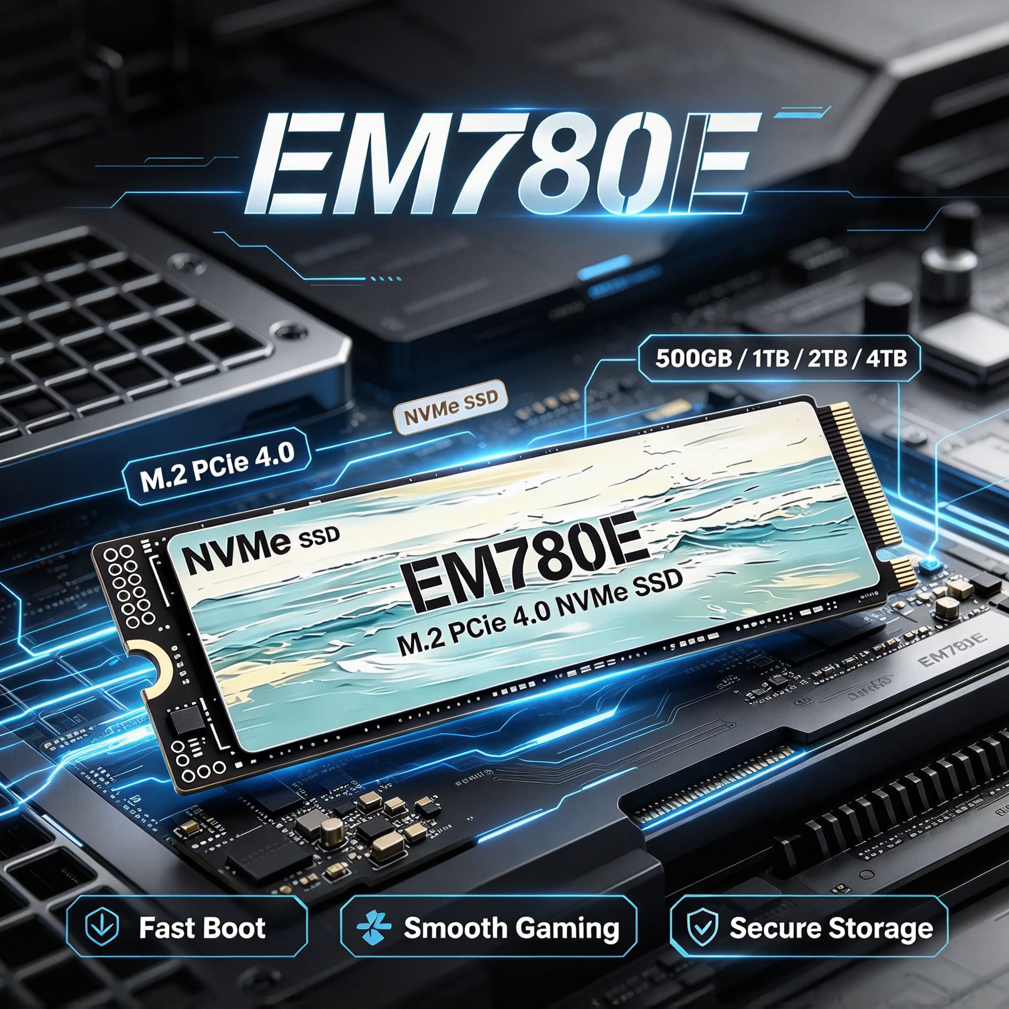 M.2 Nvme 4Tb Pcie 4.0 Ssd - EM780E M.2 NVMe PCIe 4.0 내장형